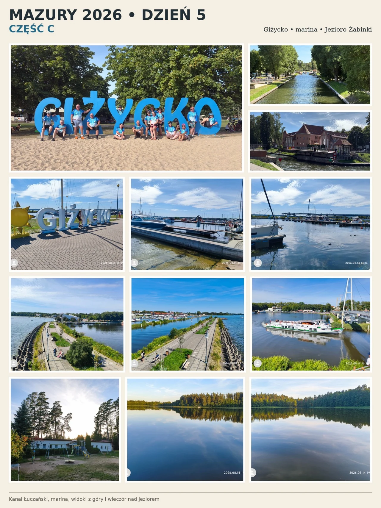 Dzień 5 – Giżycko, marina i Jezioro Żabinki